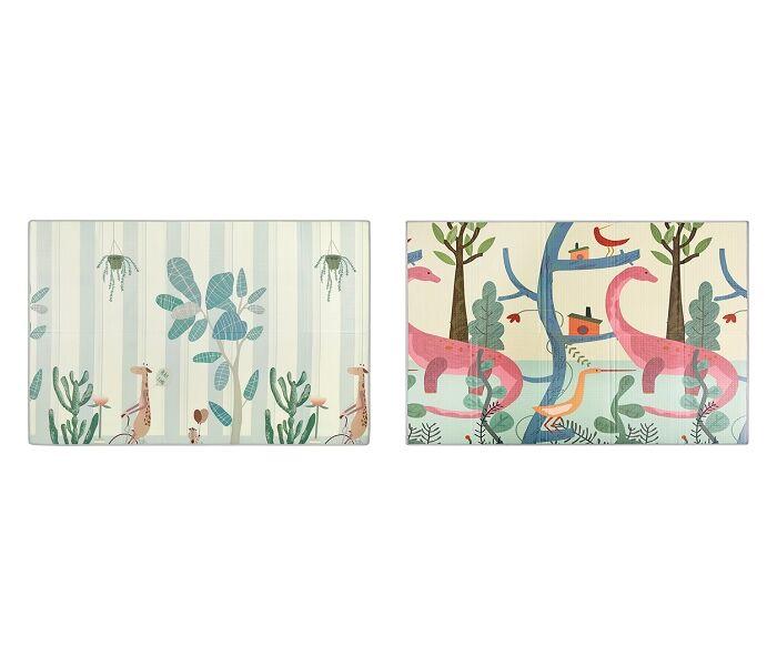 Duck & Bear Podloga Za igru bebe Žirafa i Dino, Sklopiva, 177x196x1.5 cm, Šarena