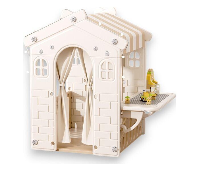 IQ Global Dečija kućica sa tablom za Lego kocke, Bež