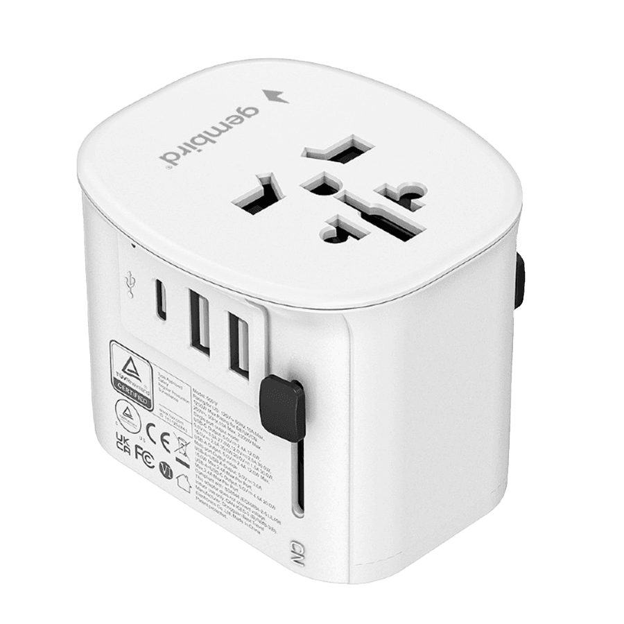 Gembird univerzalni adapter za napaјanje za sve zemlje, USB + Type-C punjač, 20W, beli, TPA-EU2A1C15-01-W