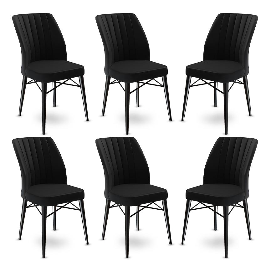 Hanah Home Set 6 trpezarijskih stolica Flex Crni
