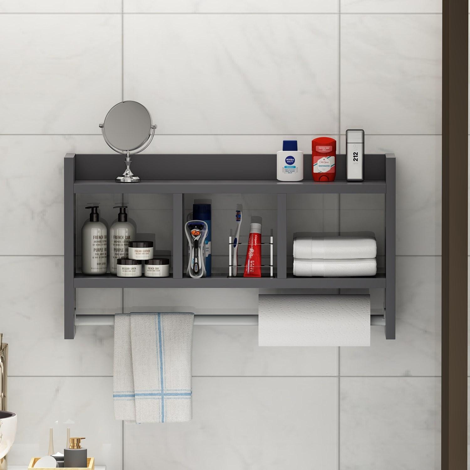 Hanah home Zidna polica Antracit