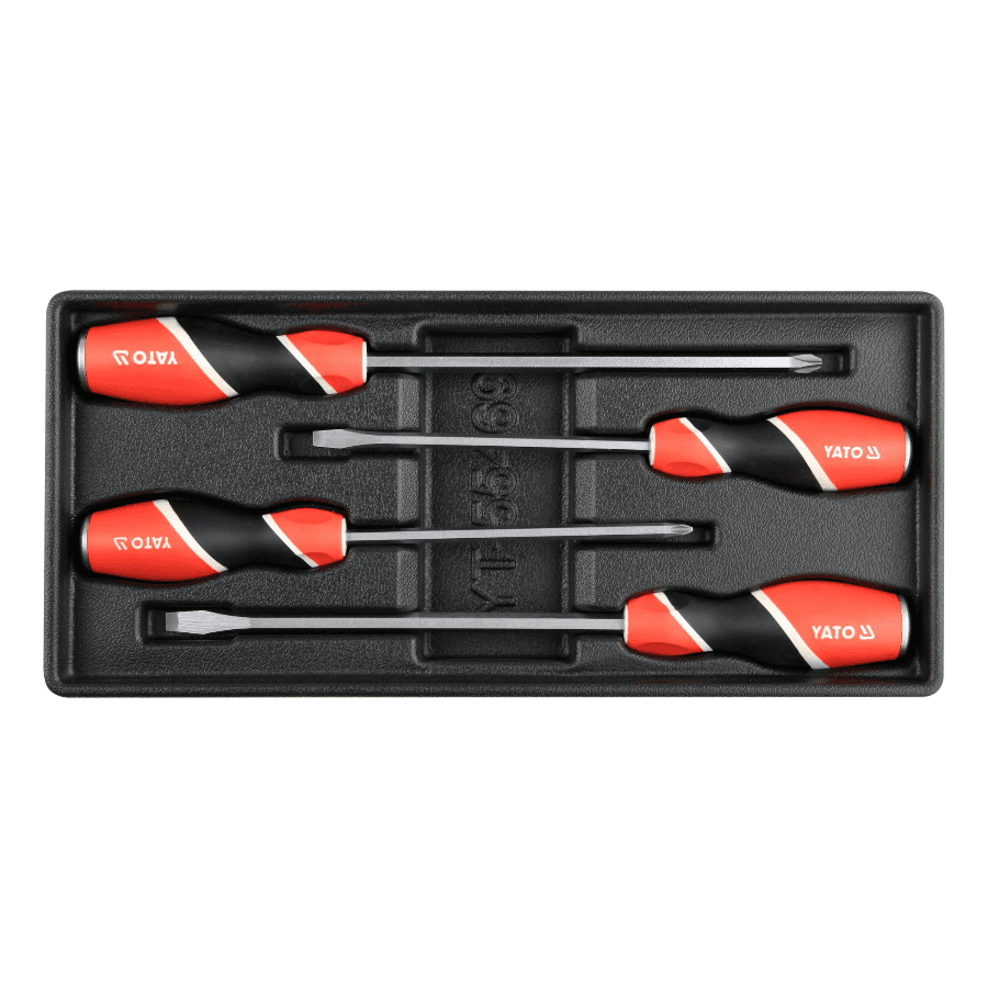 YATO Garnitura odvijača, Ravni i krstasti, 4 komada