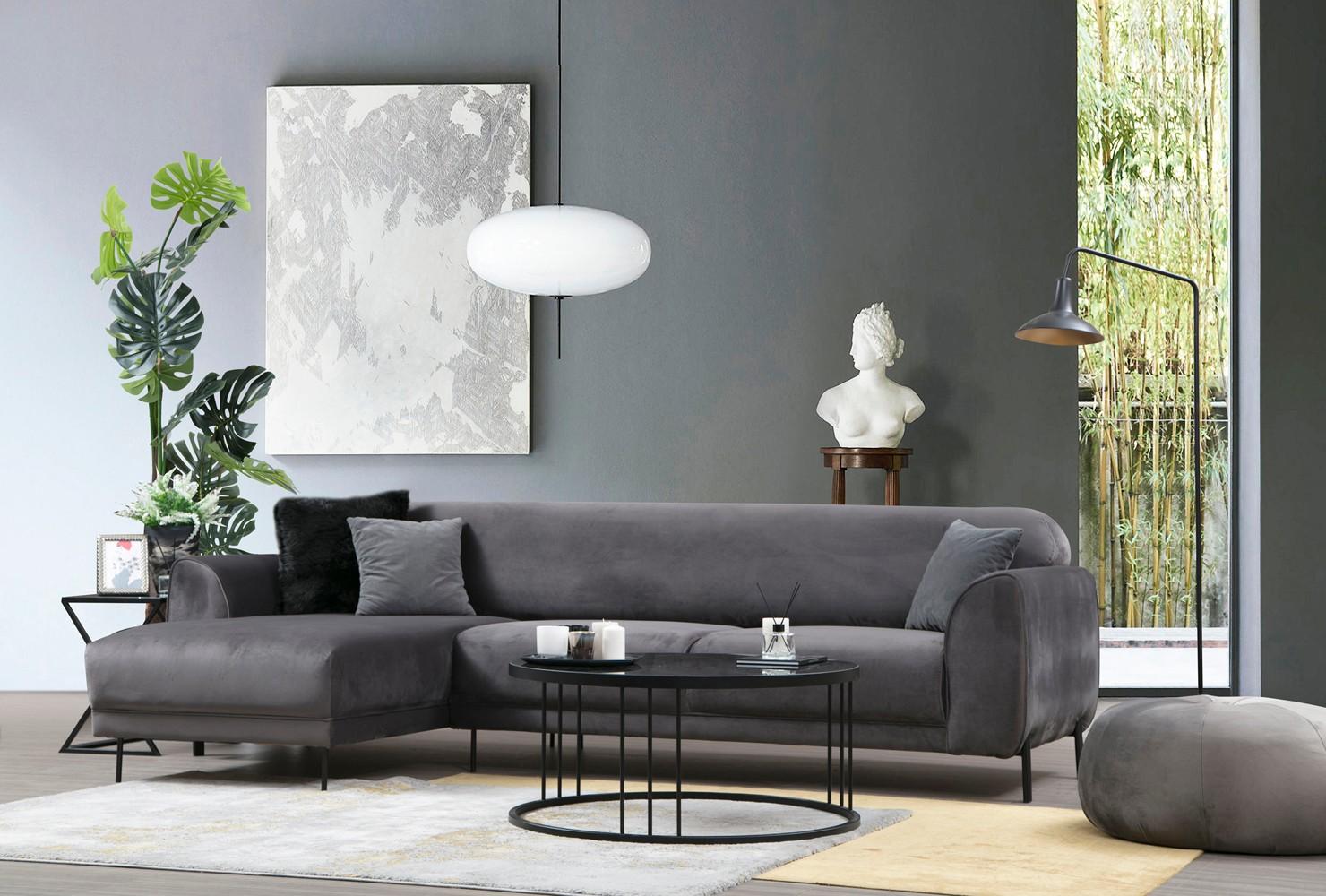 Atelier del Sofa Ugaona garnitura 96x85x287cm Antracit