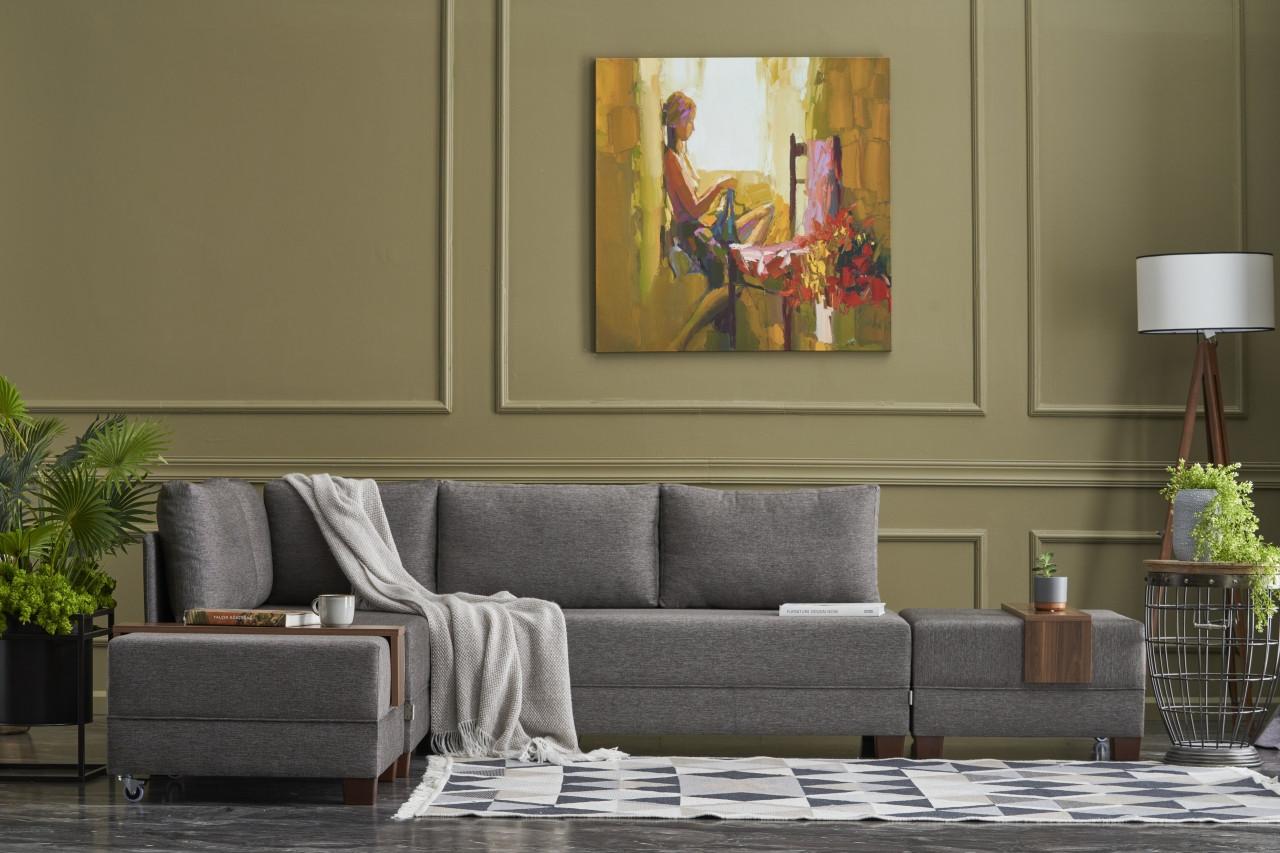 Atelier del Sofa Ugaona garnitura Fly 210x70x280cm Braon