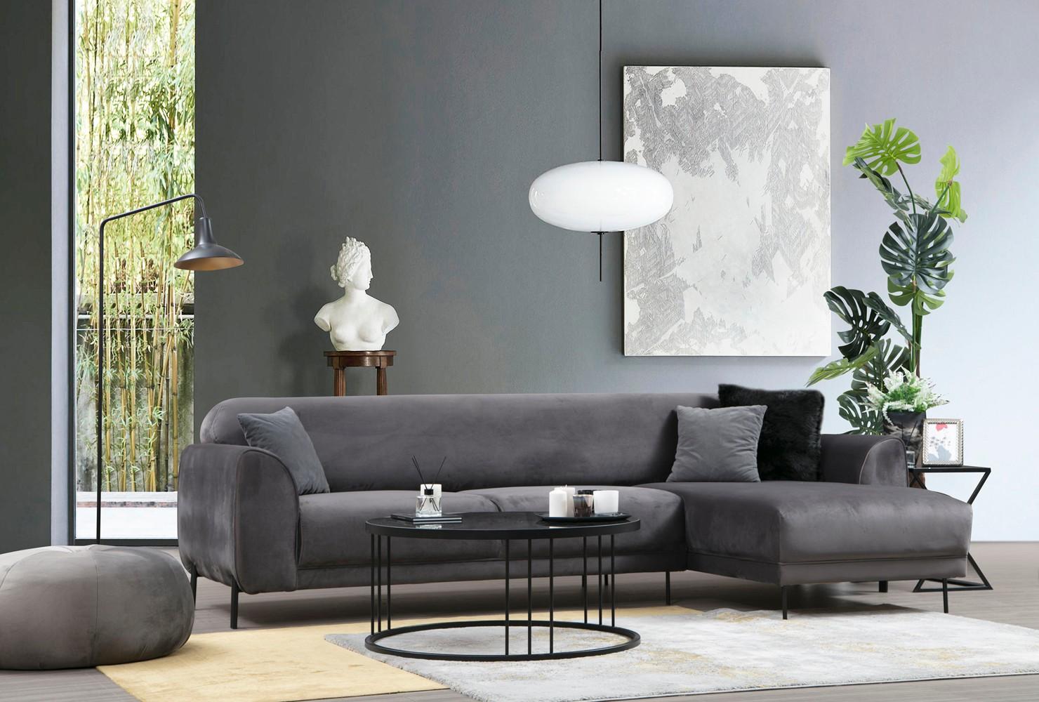 Atelier del Sofa Ugaona garnitura 96x85x287cm Antracit