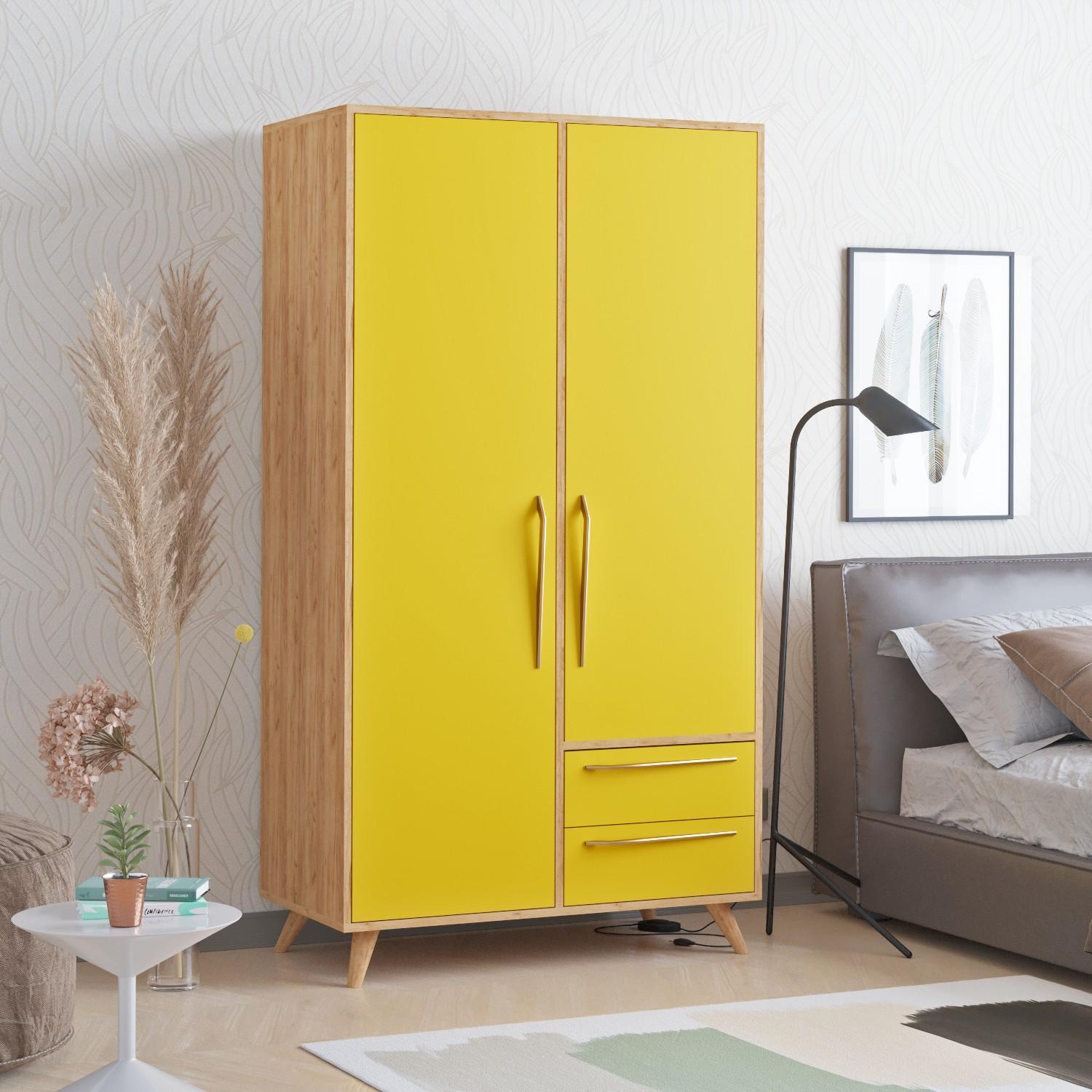 Hanah home Ormar CYRIA 100x190x52cm Hrast-Žuti
