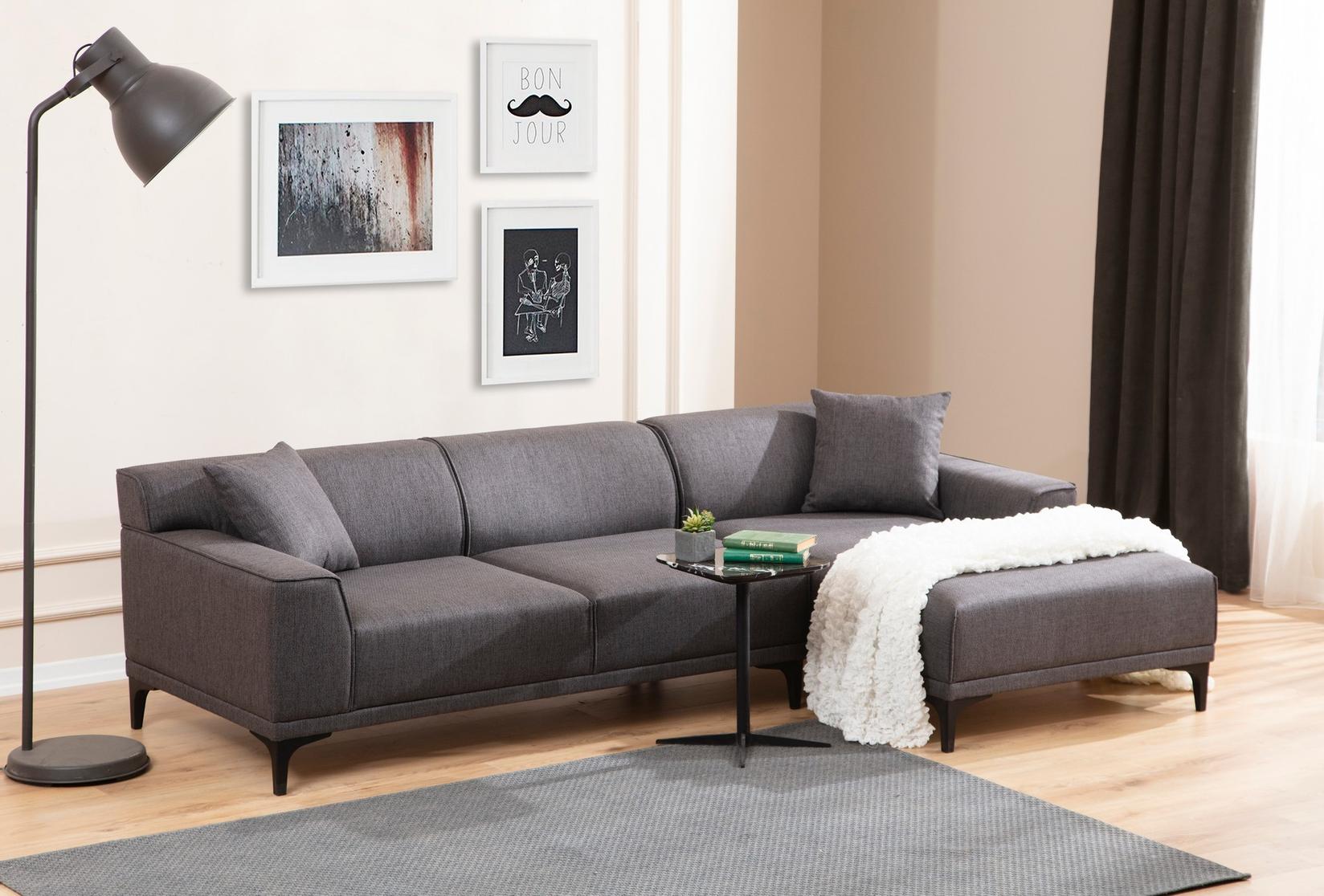 Atelier del Sofa Ugaona garnitura Petra 145x69x87cm Antracit