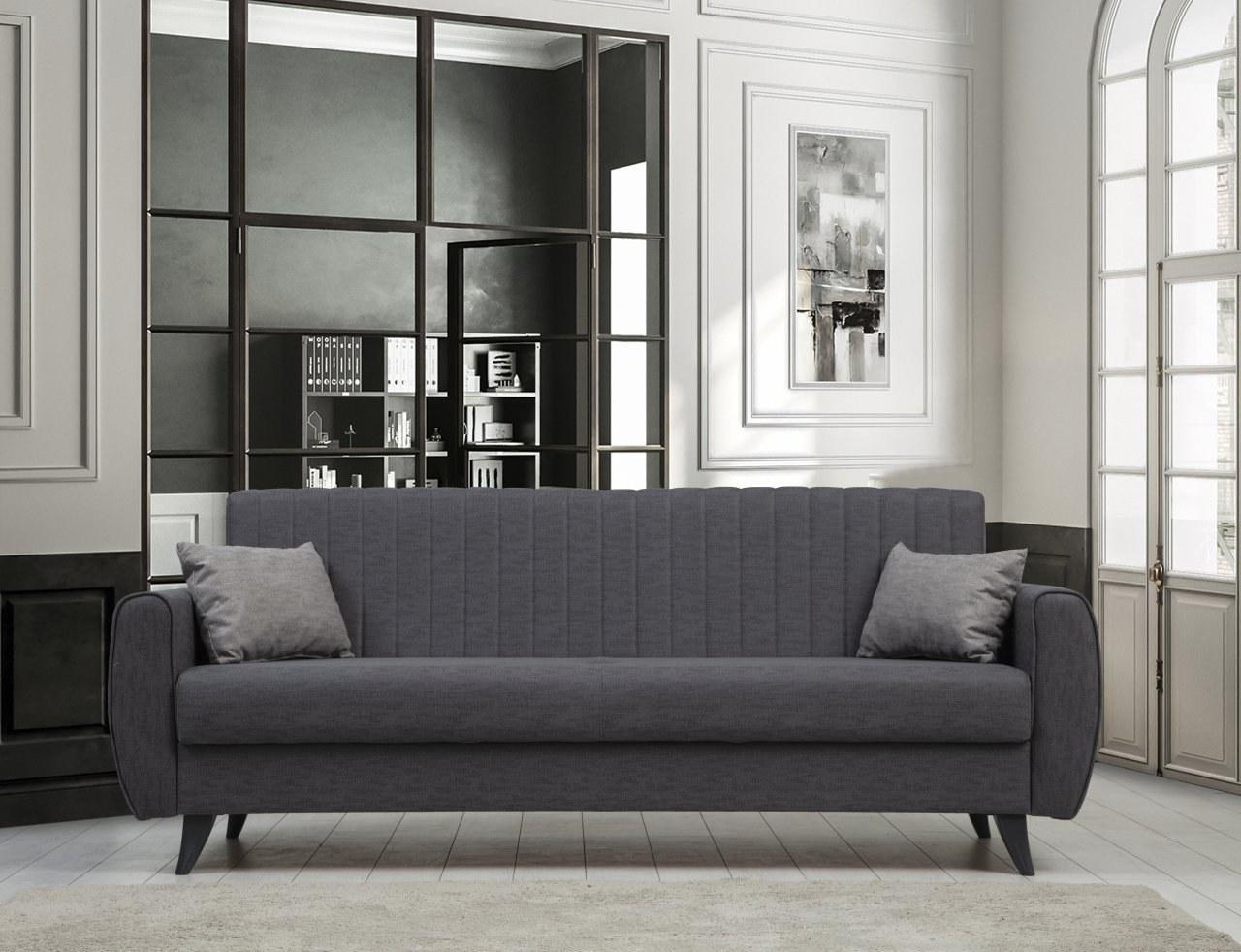 Atelier del Sofa Trosed na razvlačenje Alkon 214x86x77cm Tamnosivi