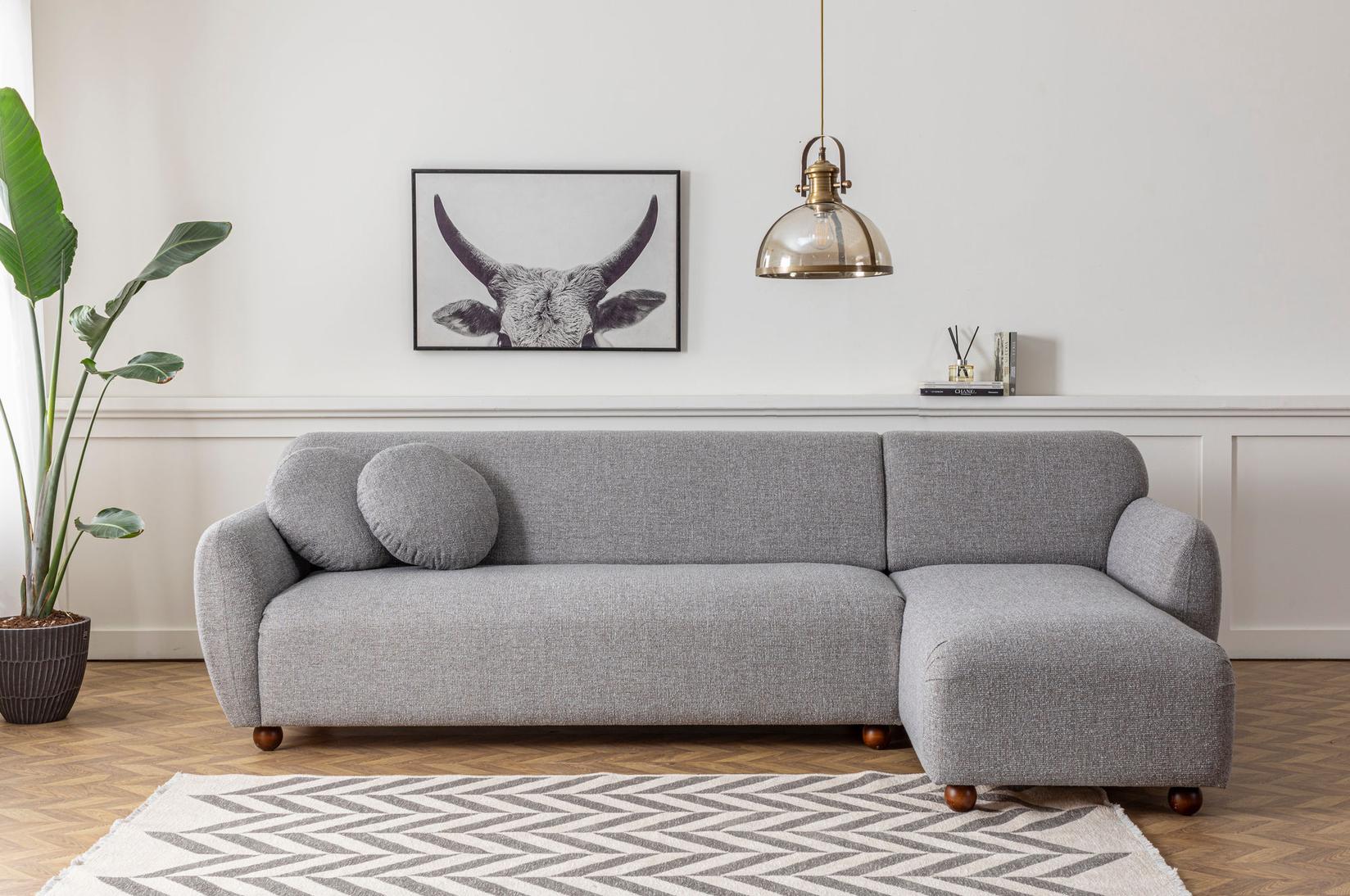 Atelier del Sofa Ugaona garnitura Eddy 273x162cm, Svetlosiva