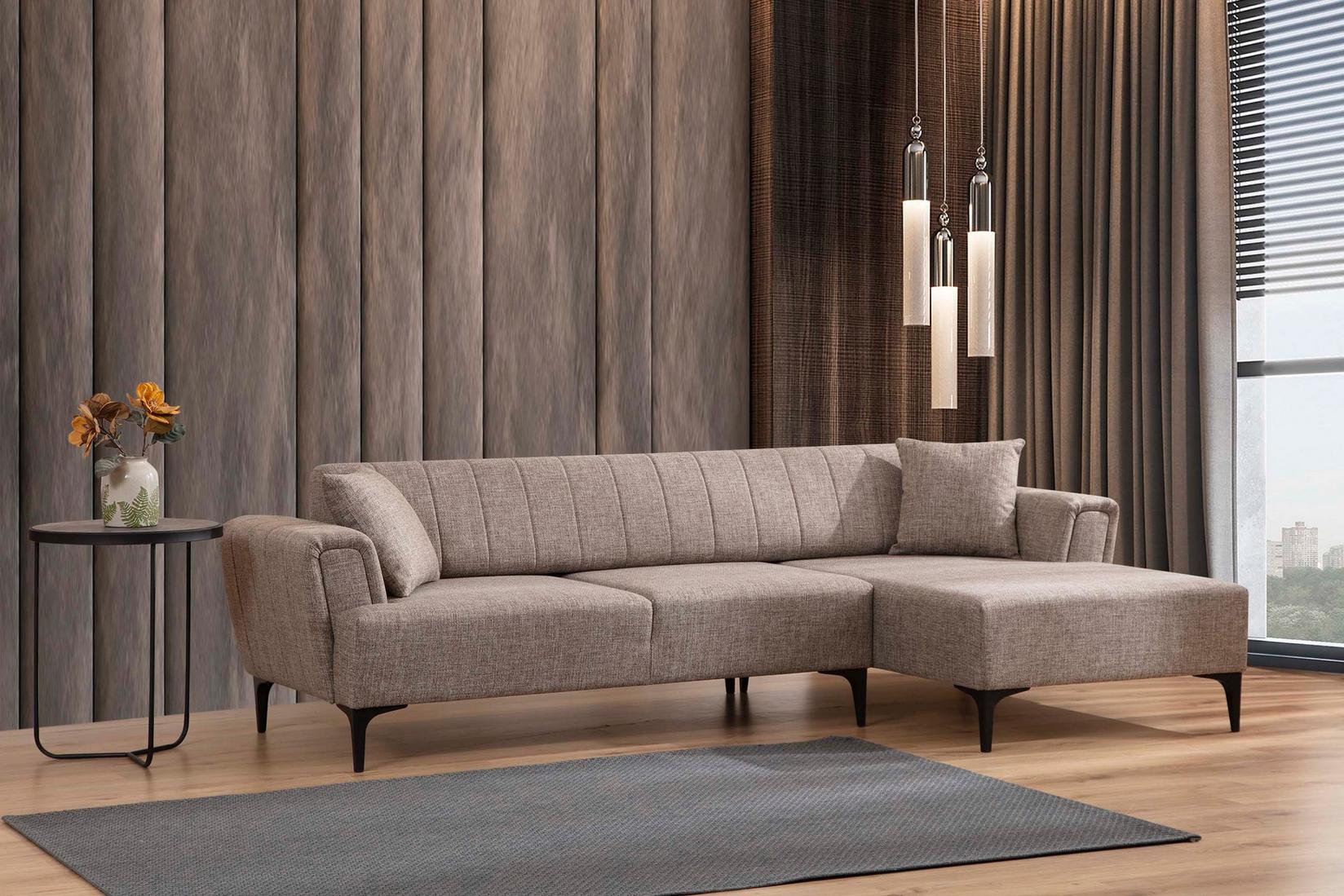 Atelier del Sofa Ugaona garnitura Hamlet 95x77x270cm Svetlobraon