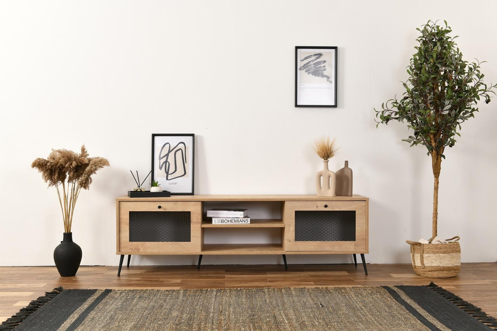 Hanah home TV Komoda Wire 180 Hrast