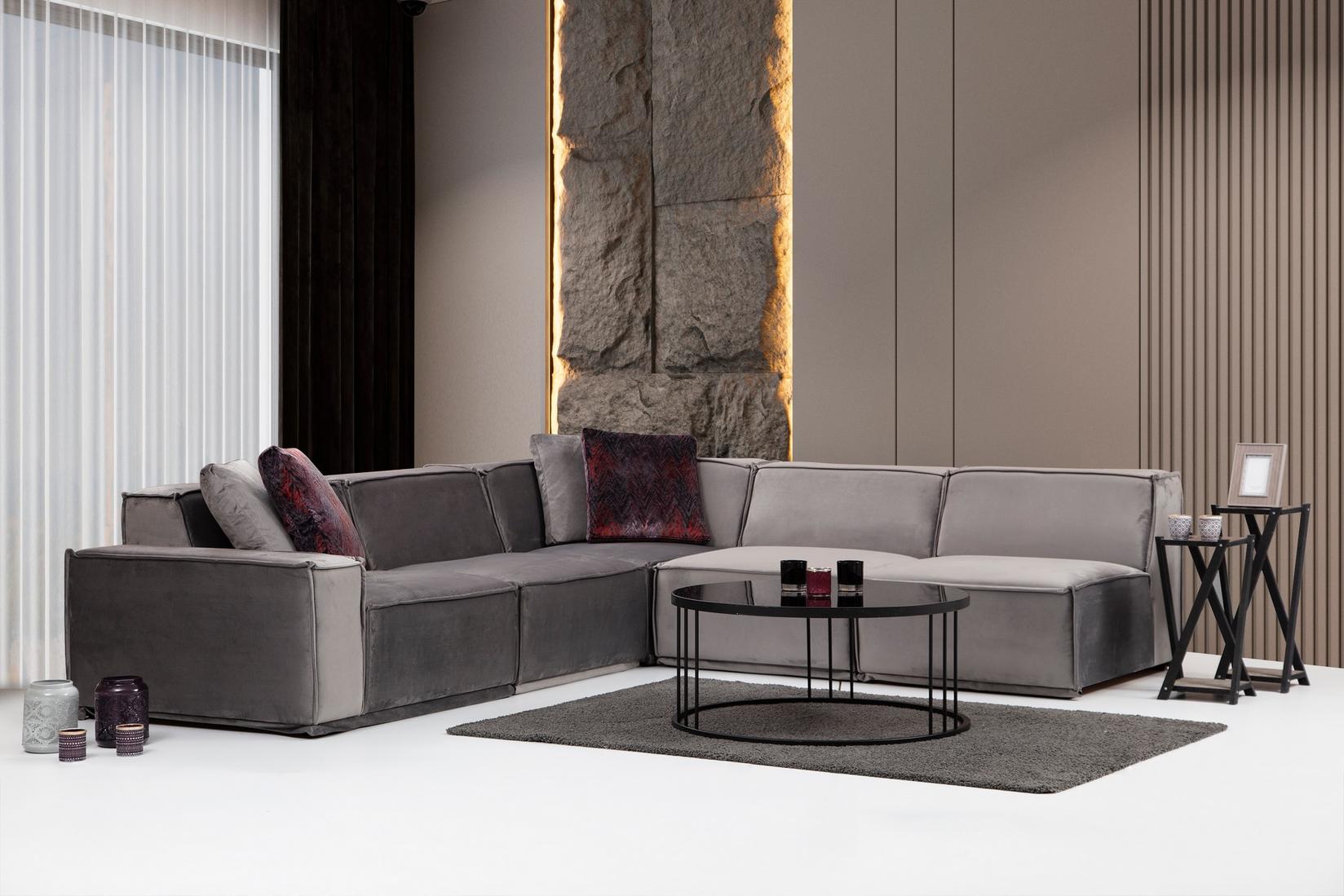 Atelier del Sofa Ugaona garnitura Lego 100x76x300cm Siva