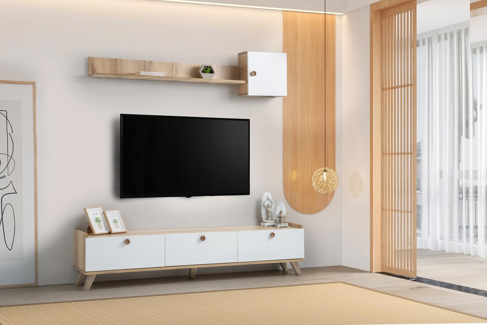 Hanah home TV Komoda Sumer E4020 Hrast-Bela