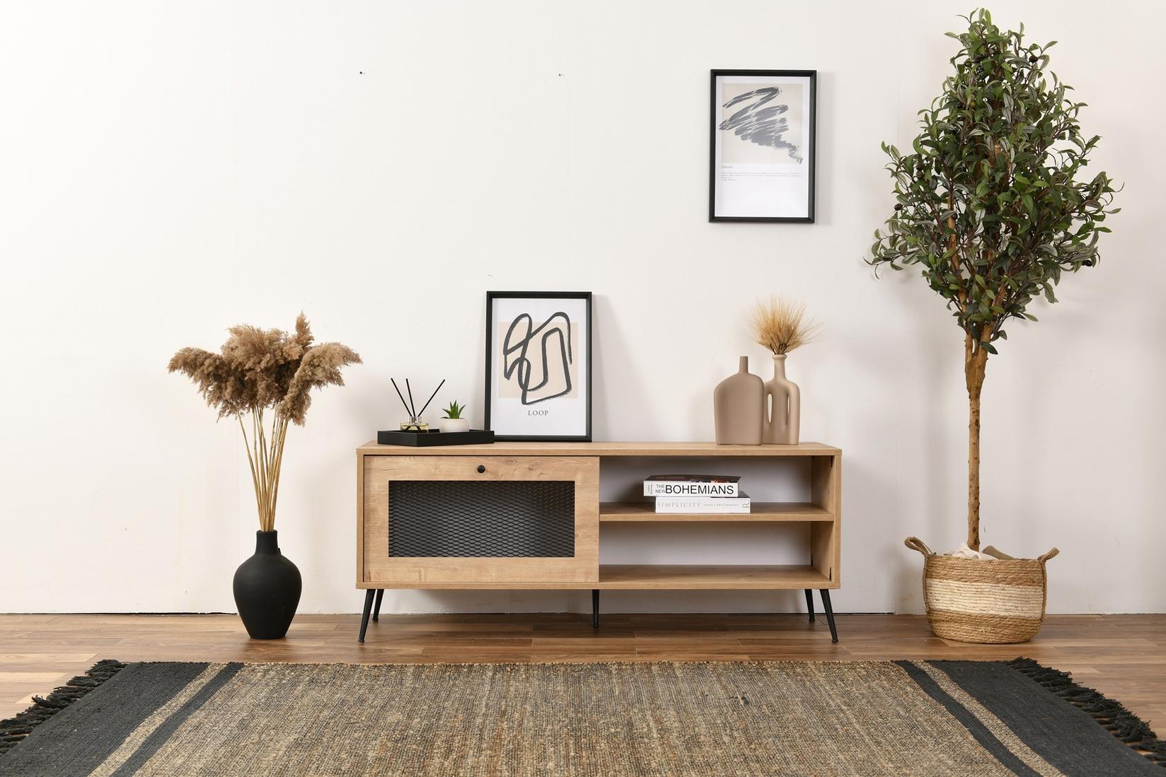 Hanah home TV Komoda Wire 140 Hrast