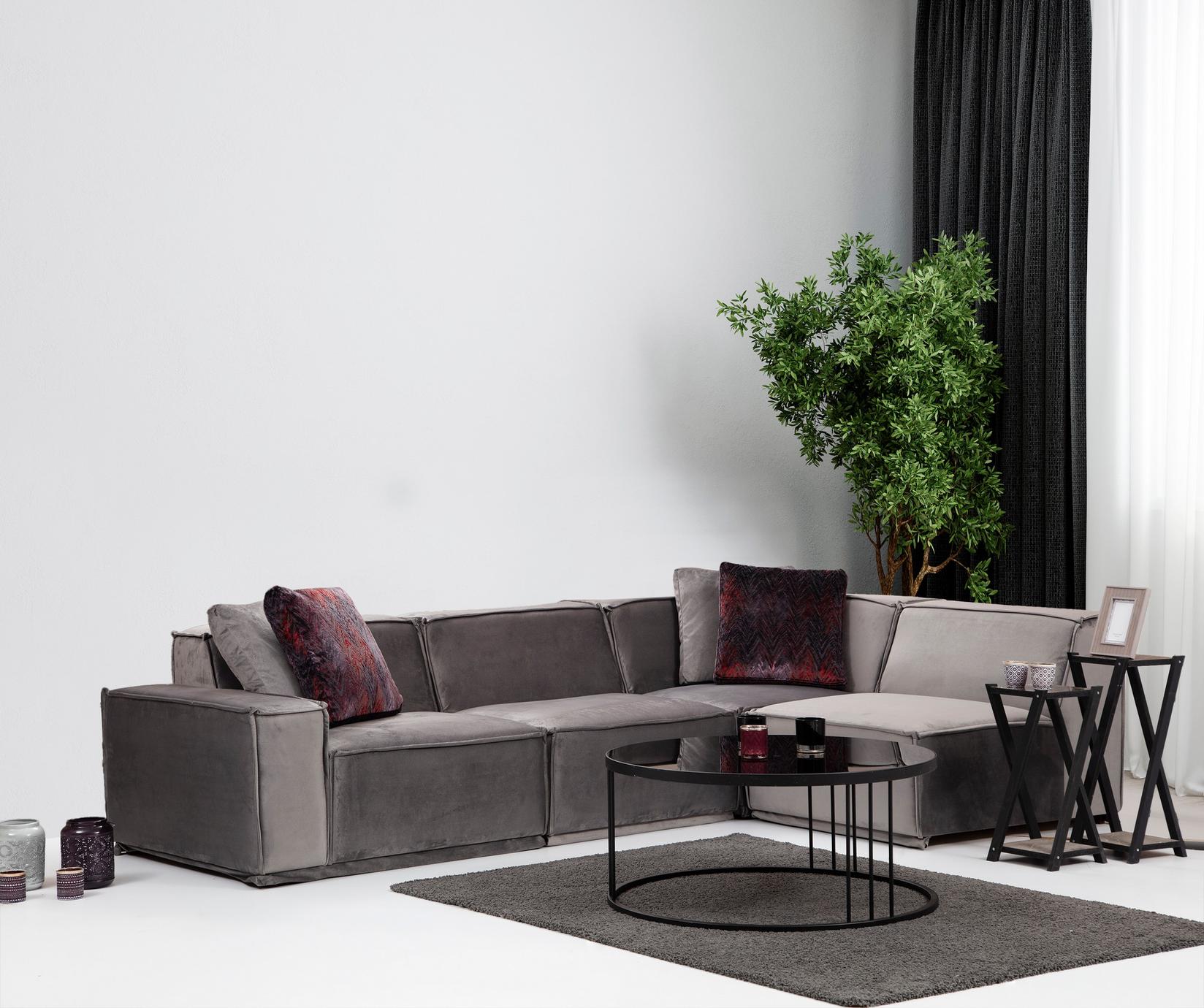 Atelier del Sofa Ugaona garnitura Lego 100x76x300cm Siva