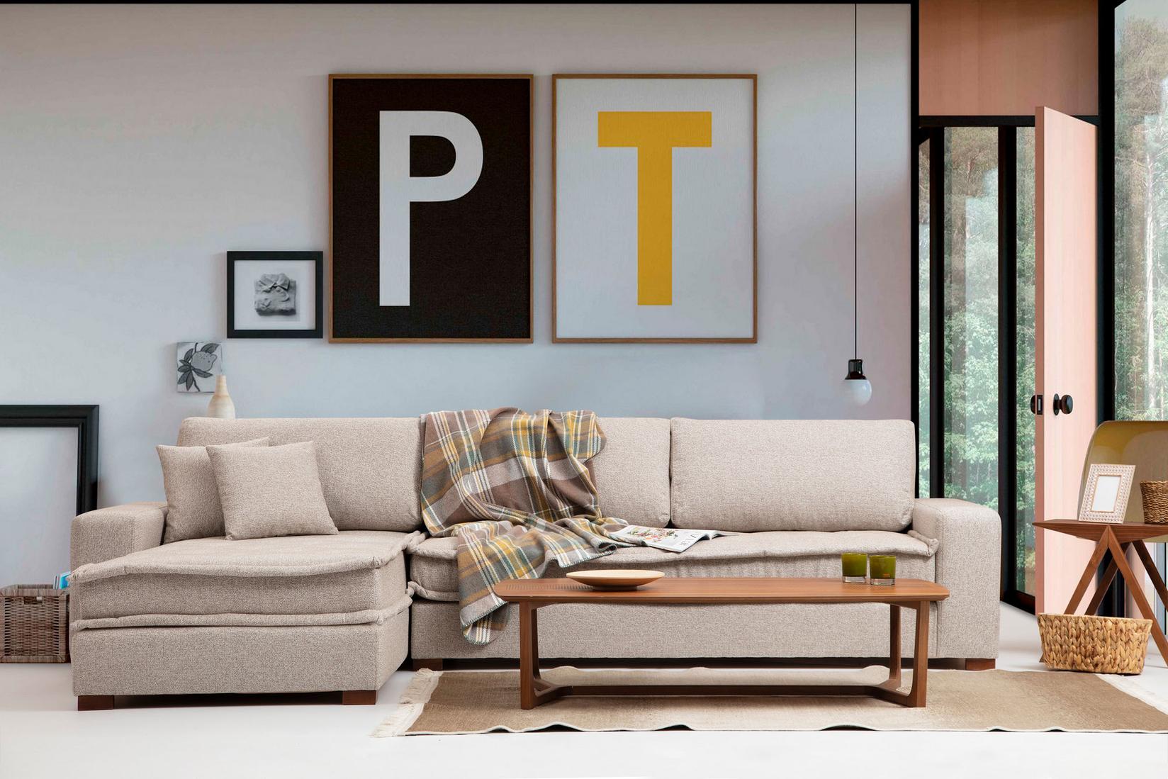 Atelier del Sofa Ugaona garnitura Lena 94x85x190cm Bež