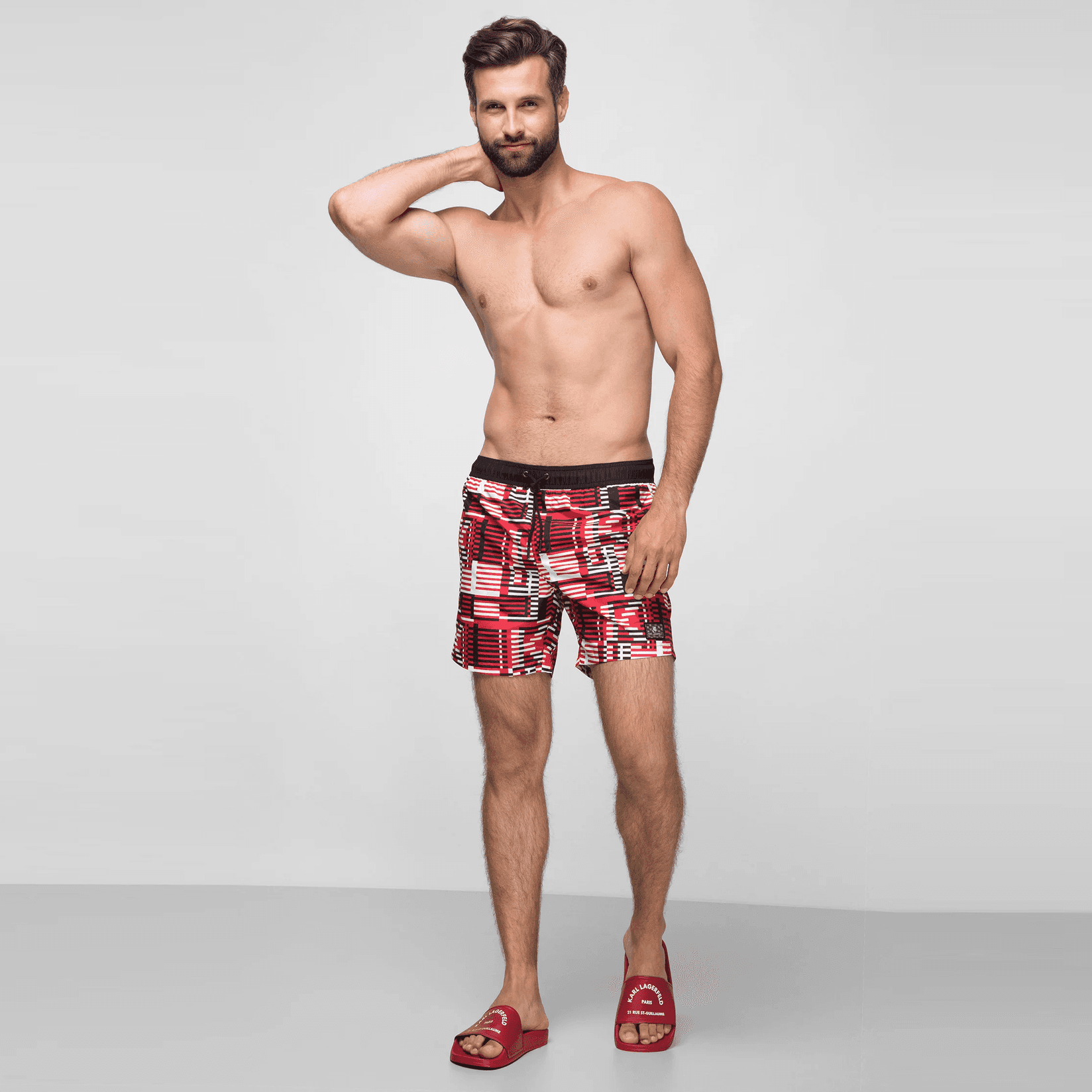 Karl Lagerfeld Beachwear Muški šorc za kupanje, Crveni