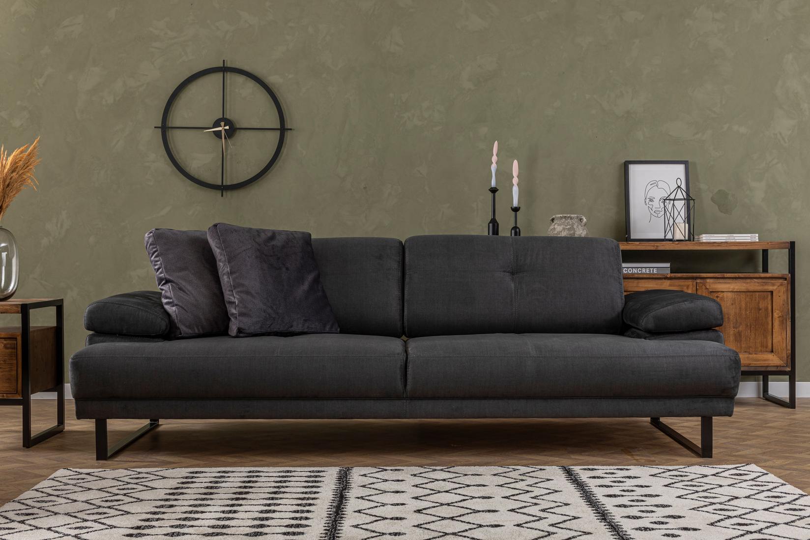 Atelier del Sofa Trosed na razvlačenje Mustang 99x83x239cm Antracit