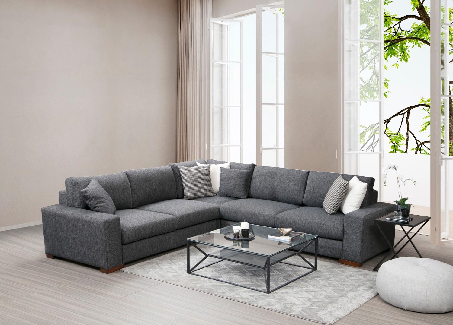 Atelier del Sofa Ugaona garnitura Loop 7 95x85x282cm Antracit