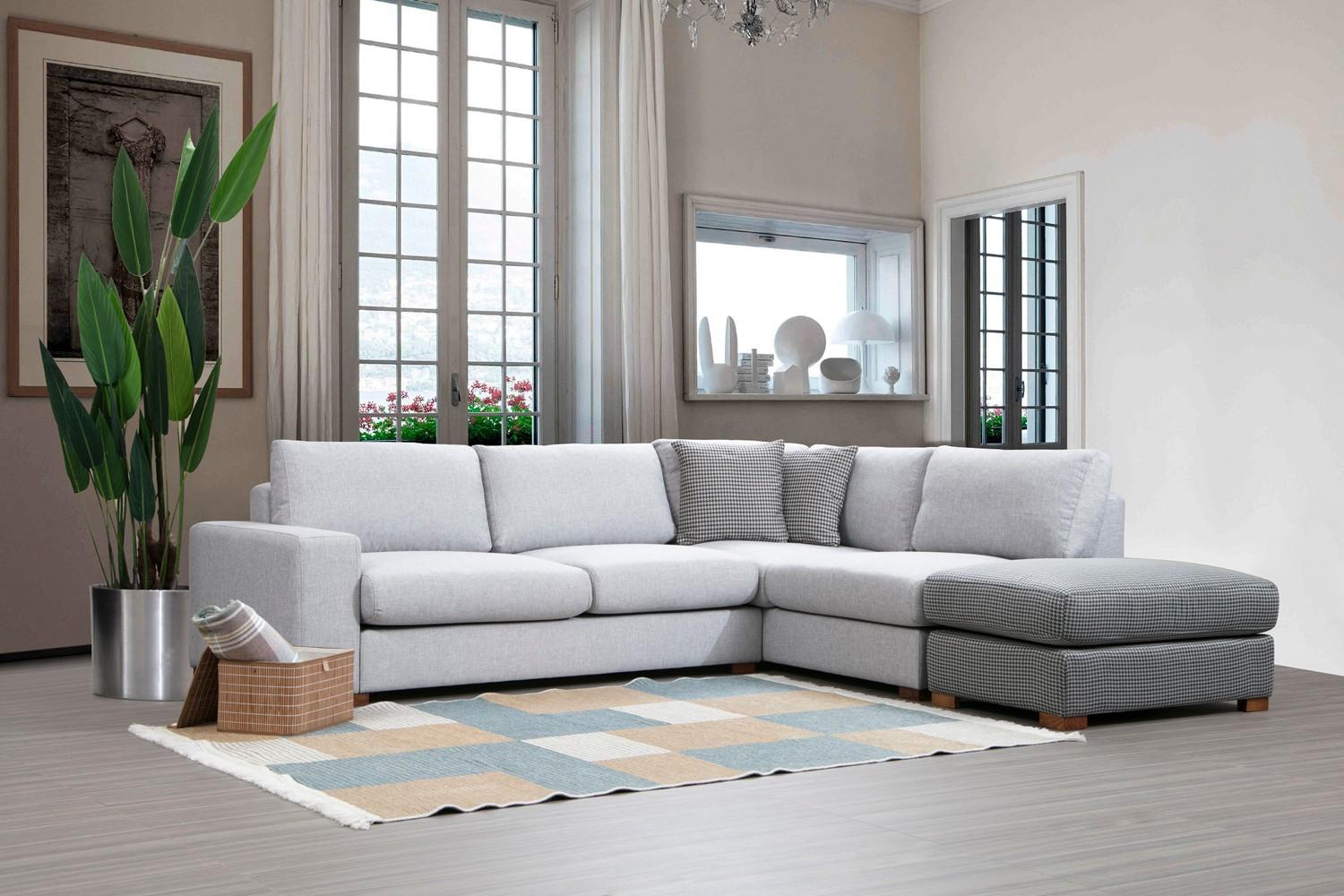 Atelier del Sofa Ugaona garnitura Loop 2 95x85x246cm Siva