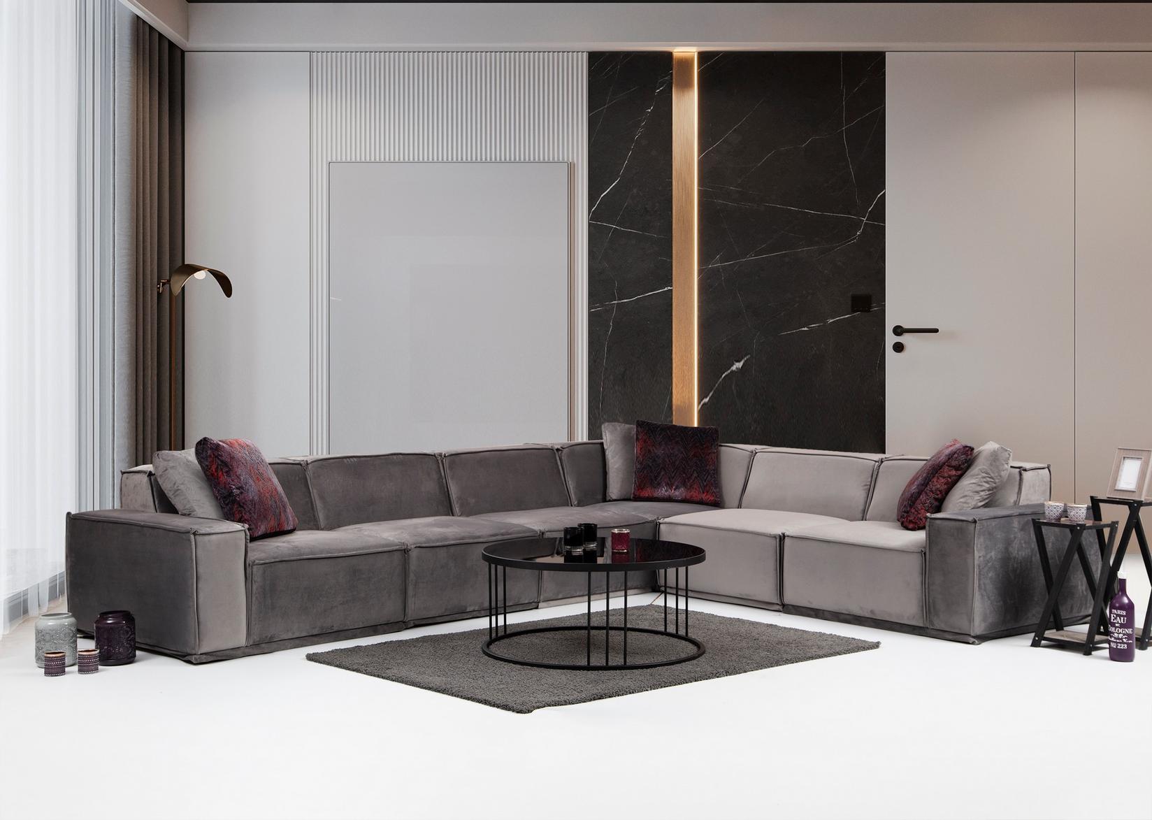 Atelier del Sofa Ugaona garnitura Lego Siva