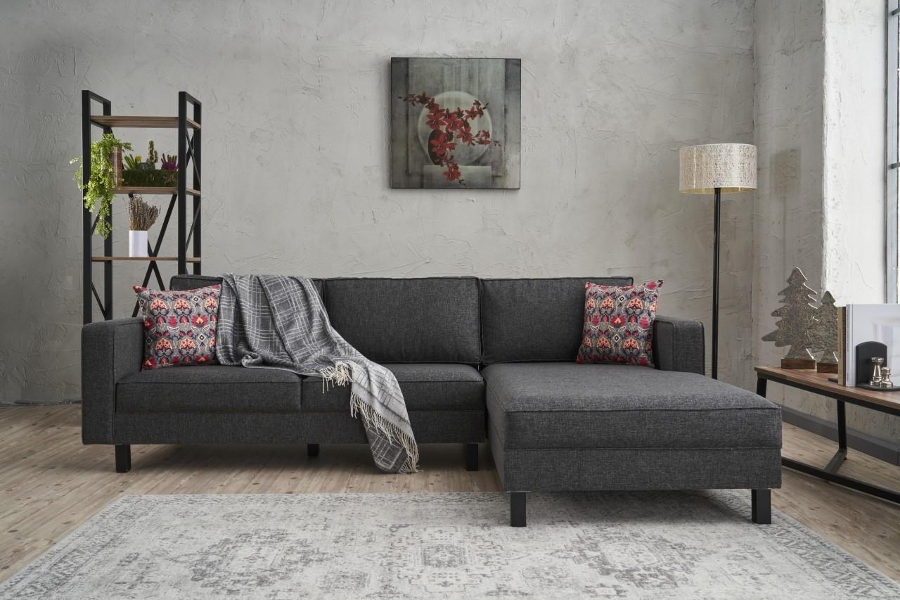 Atelier del Sofa Ugaona garnitura Kale Linen 258x83x181cm Antracit