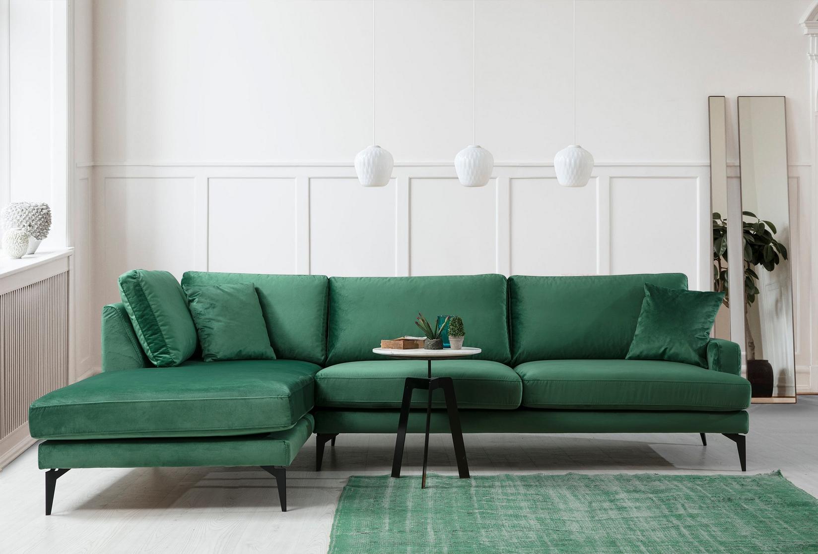 Atelier del Sofa Ugaona garnitura 90x88x283cm Zelena