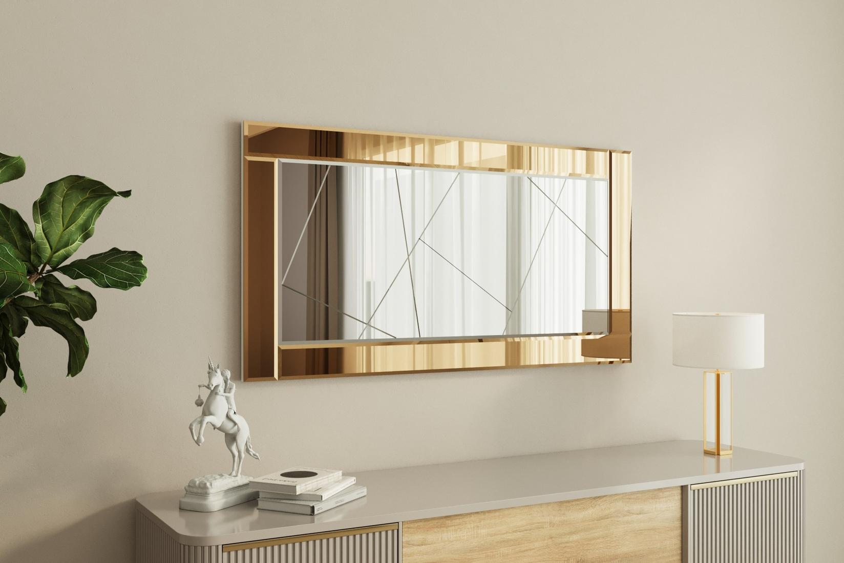 Hanah Home Ogledalo Bronzano-Belo
