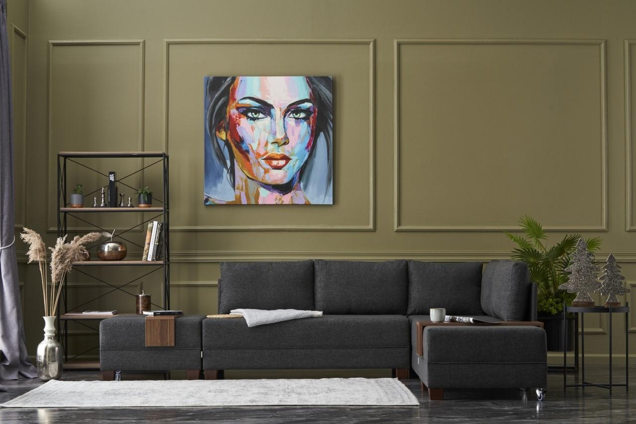 Atelier del Sofa Ugaona garnitura Fly 210x70x280cm Antracit