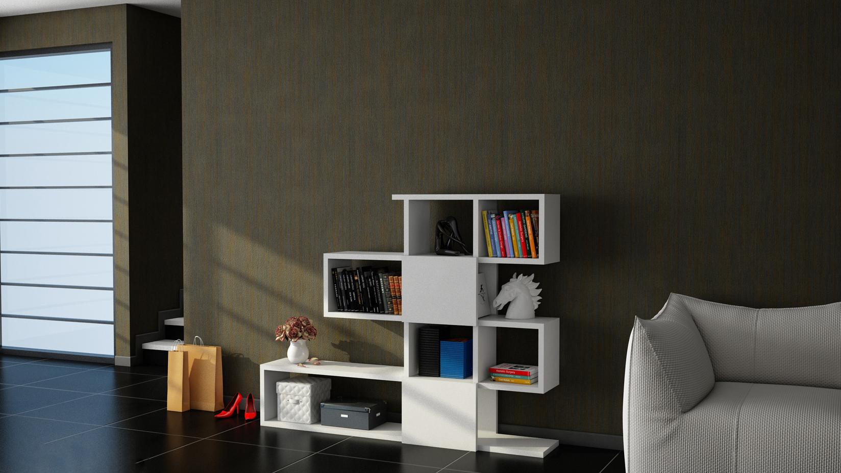 Hanah Home Polica 120x109x19,5cm Bela