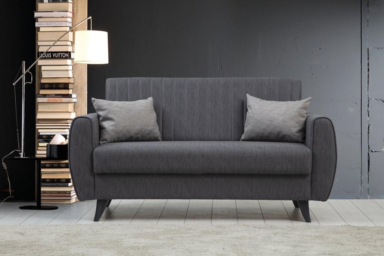Atelier del Sofa Dvosed na razvlačenje Alkon 158x86x77cm Tamnosivi