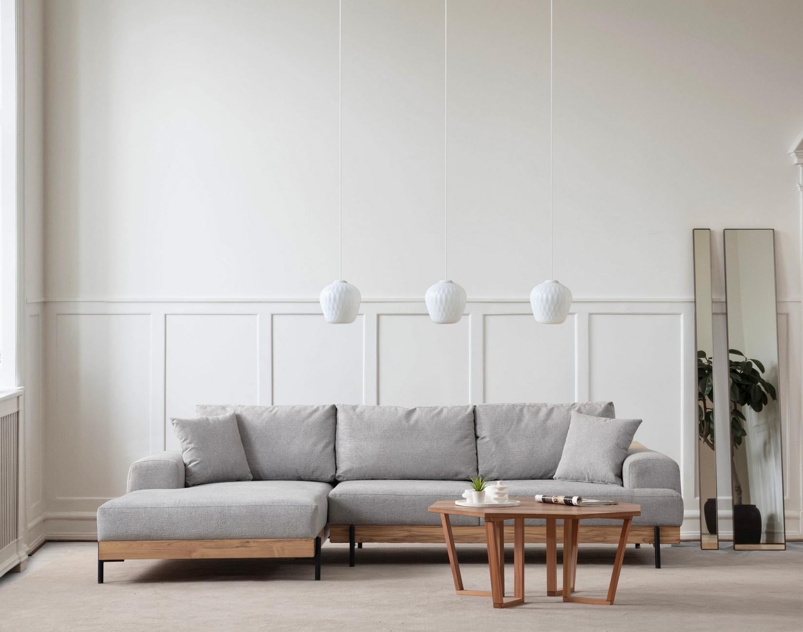 Atelier del Sofa Ugaona garnitura Eti 98x78x170cm Siva