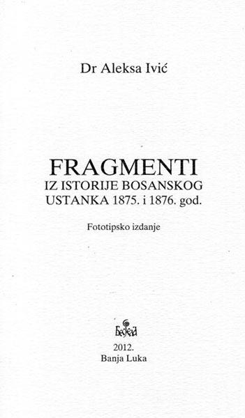 Fragmenti iz istorije bosanskog ustanka 1875-1876