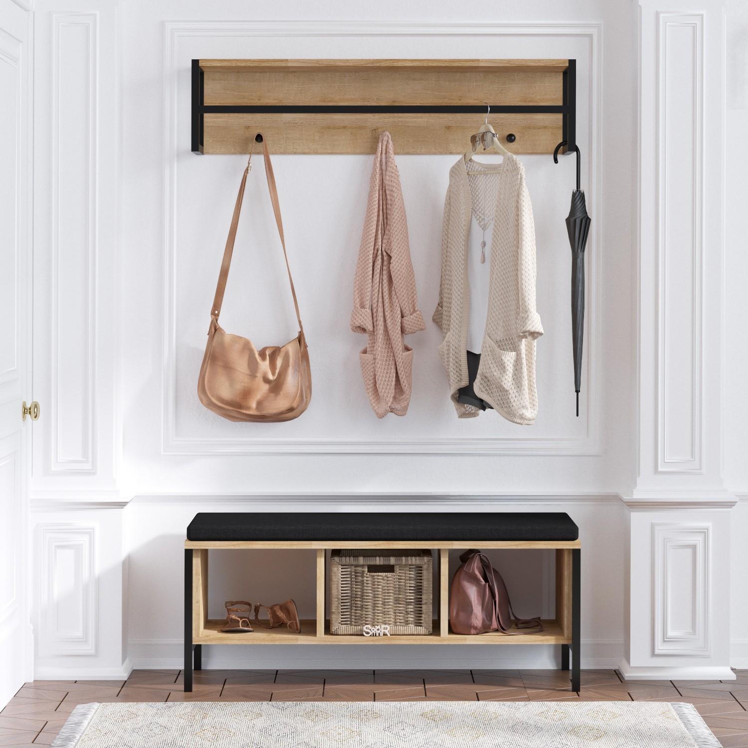 Hanah Home Cipelarnik 100x43x35cm Hrast-Crni