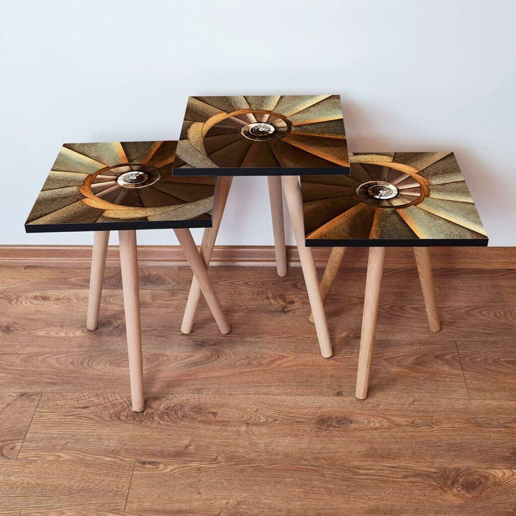 Hanah Home Set klub stočića 3Shp360, 3 komada, Šareni