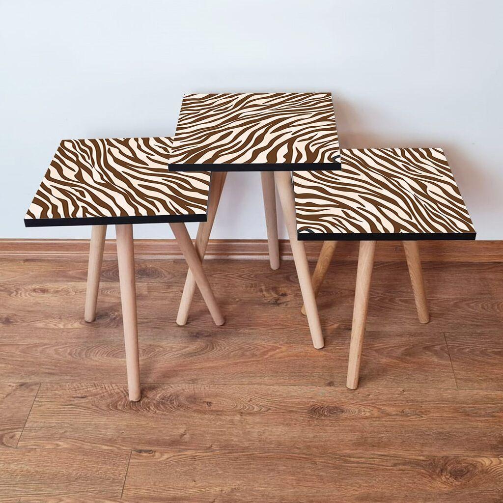Hanah Home Set klub stočića 3Shp150, 3 komada, Šareni