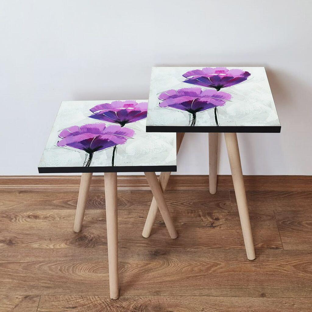 Hanah Home Set klub stočića 2Shp446, 2 komada, Šareni