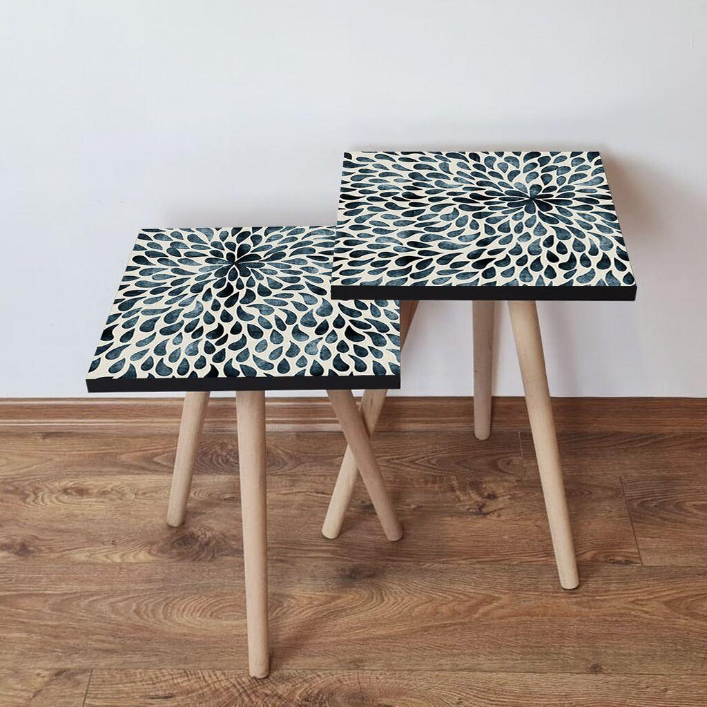 Hanah Home Set klub stočića 2Shp217, 2 komada, Šareni