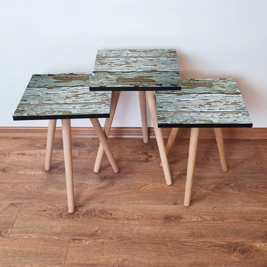 Hanah Home Set klub stočića 3Shp257, 3 komada, Šareni