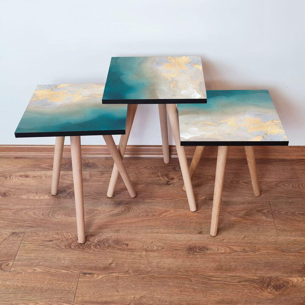 Hanah Home Set klub stočića 3Shp182, 3 komada, Šareni