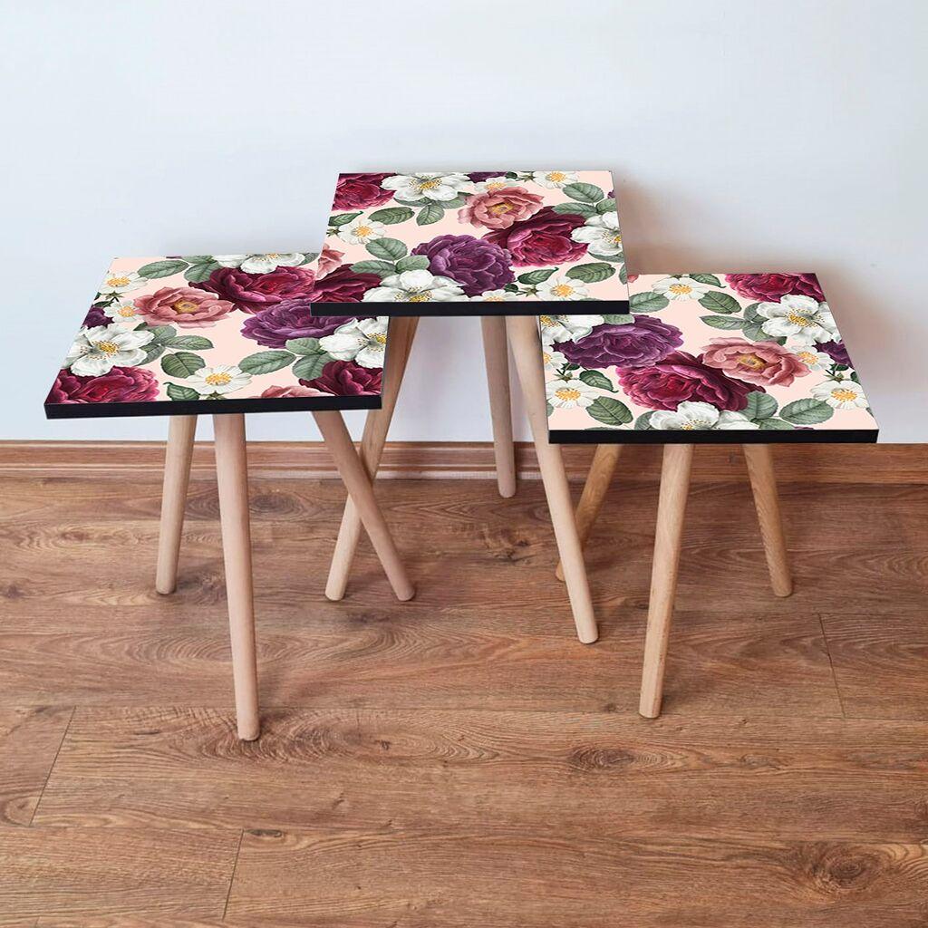 Hanah Home Set klub stočića 3Shp174, 3 komada, Šareni