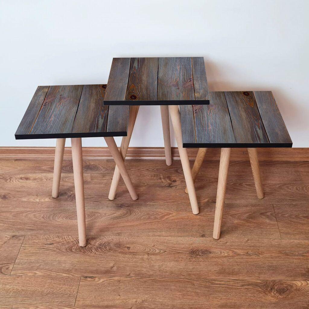 Hanah Home Set klub stočića 3Shp120, 3 komada, Šareni