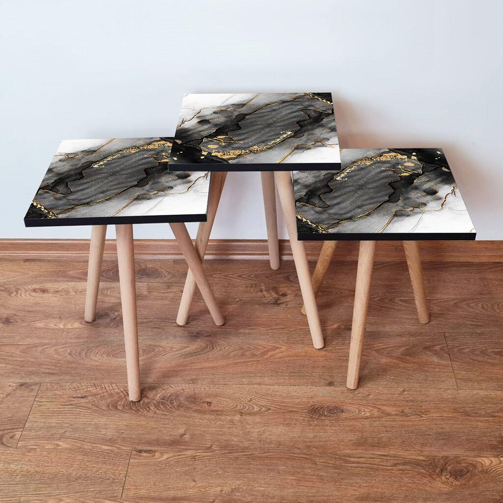 Hanah Home Set klub stočića 3Shp391, 3 komada, Šareni