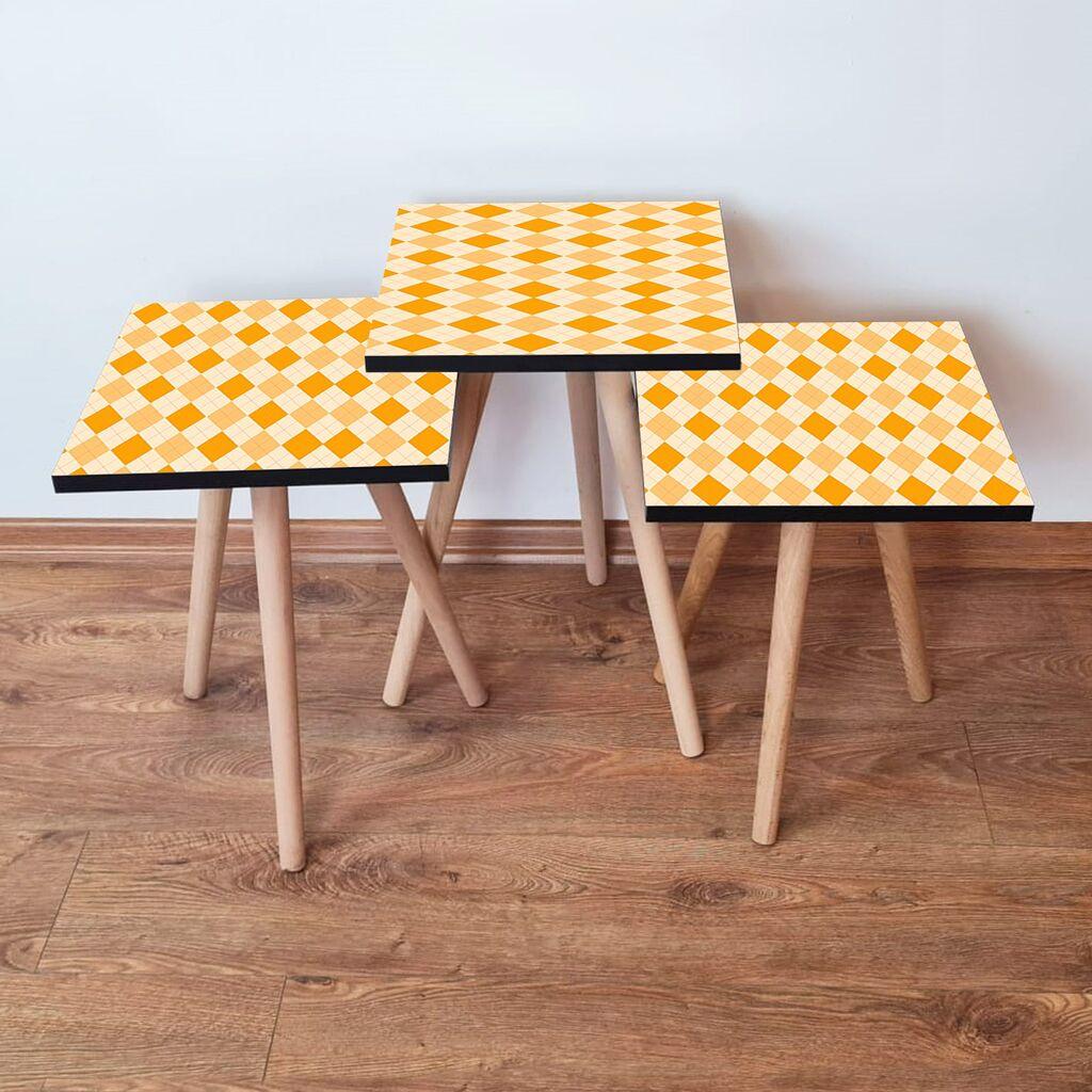 Hanah Home Set klub stočića 3Shp326, 3 komada, Šareni