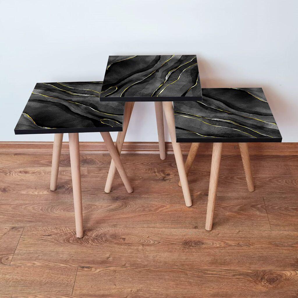 Hanah Home Set klub stočića 3Shp164, 3 komada, Šareni