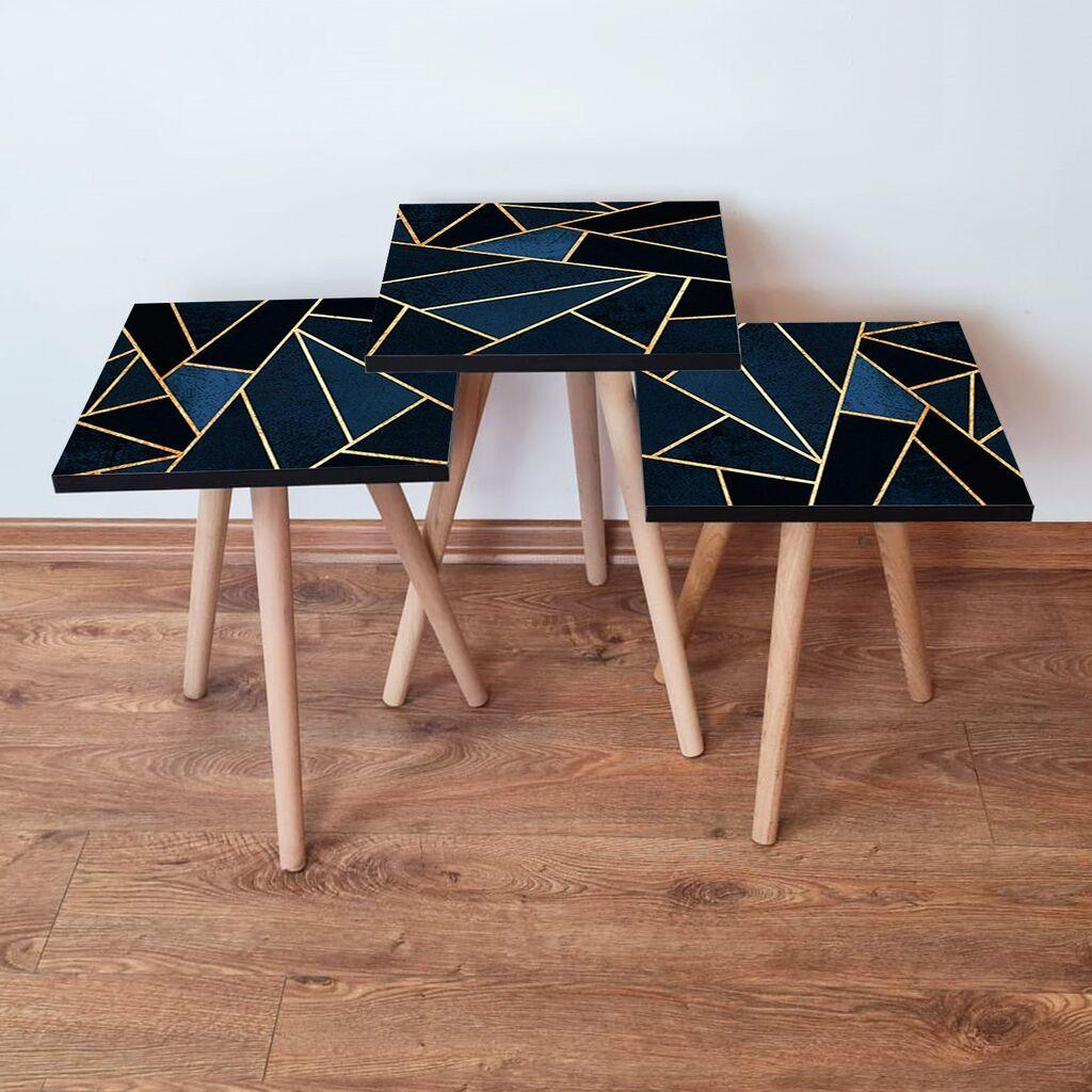 Hanah Home Set klub stočića 3Shp321, 3 komada, Šareni