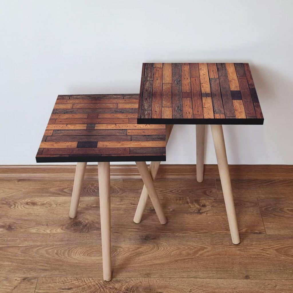 Hanah Home Set klub stočića 2Shp424, 2 komada, Šareni