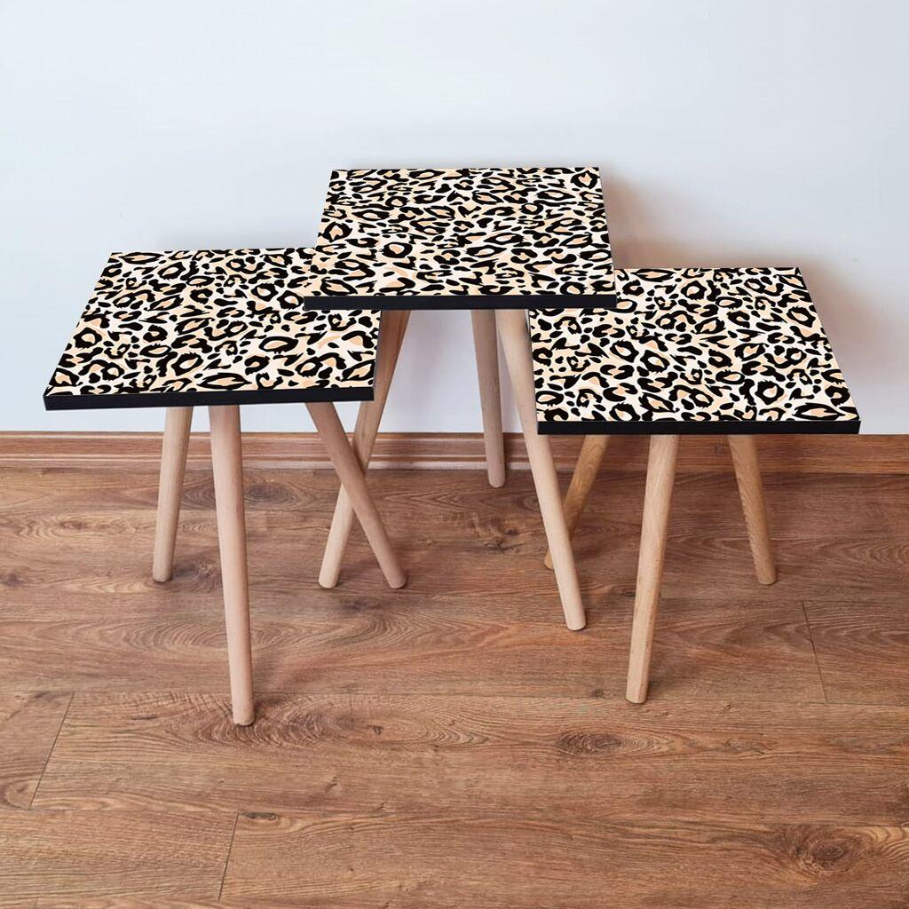 Hanah Home Set klub stočića 3Shp152, 3 komada, Šareni