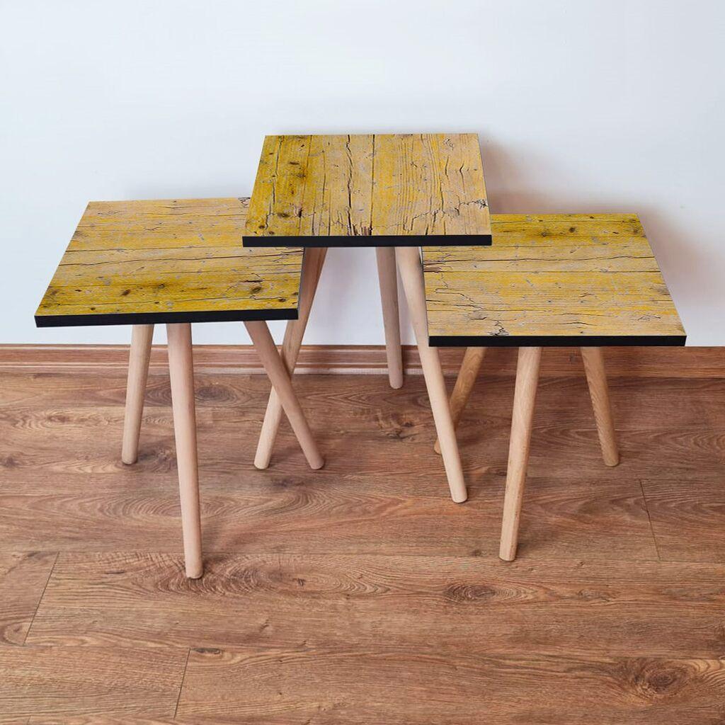 Hanah Home Set klub stočića 3Shp127, 3 komada, Šareni