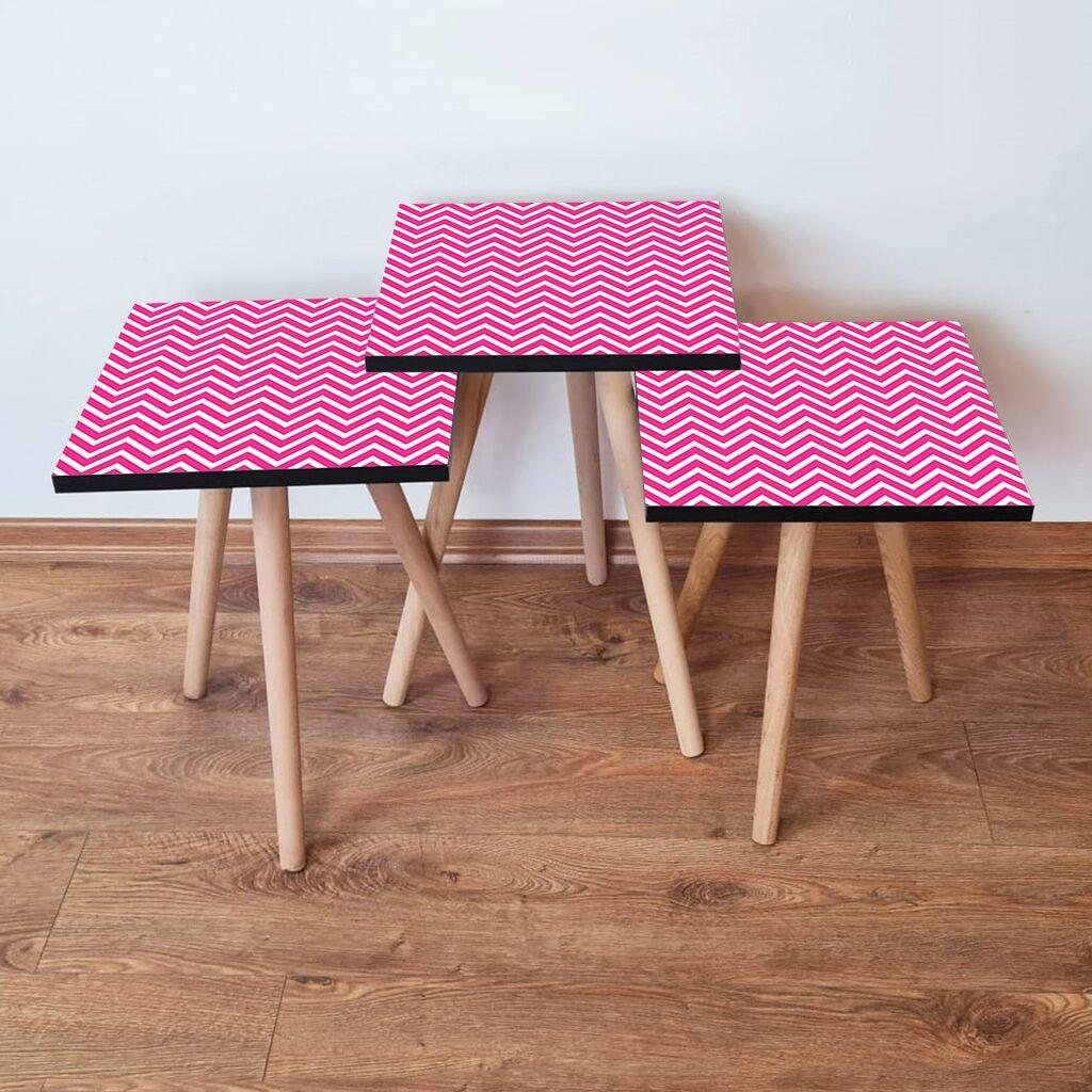 Hanah Home Set klub stočića 3Shp242, 3 komada, Šareni